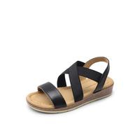 DREAM PAIRS Sandales Plates à la Mode pour Femme à Brides Chics Sandale décontractées d'été Confortable,Size 38.5,Noir,DWUMFS2505