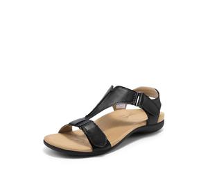 DREAM PAIRS Sandales Plates pour Femmes Confortables Sandale d’été Pratiques et Elégantes,Size 36.5,Noir,DWUMFS2508