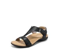 DREAM PAIRS Sandales Plates pour Femmes Confortables Sandale d’été Pratiques et Elégantes,Size 38.5,Noir,DWUMFS2508