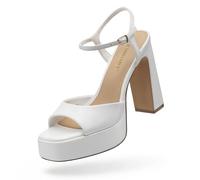 DREAM PAIRS Talons hauts plateforme pour femmes | Sandales à talons hauts à bout carré avec sangle de cheville pour fête de mariage, événement formel, talon bloc de 11,40 cm