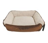 Dream Paws Canapé-lit pour Chien avec Couverture Enroulable, Tapis de Protection de Meubles en Velours Pelucheux avec Doublure en Polaire Moelleuse pour Animaux de Compagnie de Petite, Moyenne Race
