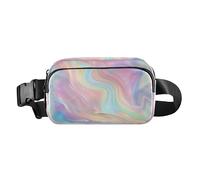 Dream Rainbow Sac à bandoulière avec fond lisse et brillant, sac à bandoulière élégant pour homme et femme, mini sac à bandoulière avec sangle réglable pour les voyages, le shopping, la course à pied