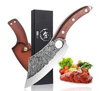 Dream Reach Couteau à Désosser Forgé de Chef Boucher Full Tang - Couteau à Fileter, Couperet à Viande, Outil d'Extérieur Avec Étui en Cuir pour Cuisine, Barbecue, Excursion - Cadeau de Noël