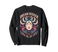 Dream Seeker Moon Magic Stars Mystic Woman Plumes Sweatshirt