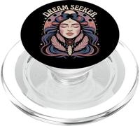 Dream Seeker Mystic Woman Plumes Phases de Lune Art PopSockets PopGrip pour MagSafe