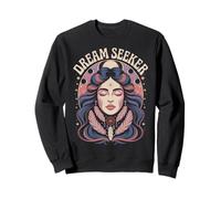 Dream Seeker Mystic Woman Plumes Phases de Lune Art Sweatshirt