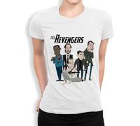Dream Shirts Keanu Reeves and Bruce Willis T-Shirt, Women`s Tee(Large)