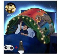 Dream Tents Tente de Rêve Tente de lit jouet enfant pop-up Magique Pliant Dinosaure+ 20pcs étoiles LED Chaîne de Lumières