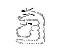 Dream Toys Blaze Nipple & Clit Clamps Silver Taille Unique