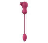 Dream Toys Essentials Flexible Dual Stimulator And Vibrating Egg Pink 9 x 5,5 x 3,1 cm