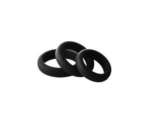 Dream Toys Ramrod Smooth Silicone Cockring Pack Black 6 cm