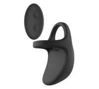 Dream Toys Ramrod Vibrating Cock and Ball Ring with Remote Black 8,5 cm