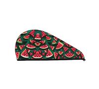 Dream Watermelon Coral Velvet Dry Hair Cap for Women Hair Caps with Buttons for Drying Curly Long & Thick Hair Anti Frisottis
