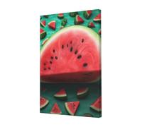 Dream Watermelon - Impressions sur toile encadrées - Décoration murale moderne encadrée prête à être accrochée - Peinture à l'huile pour salon, chambre à coucher, bureau - 40,6 x 61 cm
