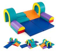 DREAMADE 10 PCS Parcours Motricité Bébé, Blocs d'escalade en Mousse pour Tout-Petits pour Grimper, Ramper et Glisser, Grimpeur Léger (Vert)