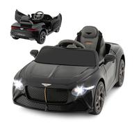 DREAMADE 12V Bentley Voiture Électrique pour Enfant 3+ Ans avec Télécommande, Démarrage Lent, Lumières LED, Véhicule Électrique avec Musique, Klaxon, Vitesse Réglable 3-5 KM/H (Noir)