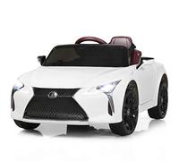 DREAMADE 12V Voiture Électrique pour Enfant, Lexus LC500, Autoportée avec Télécommande 2,4G, avec MP3 &LED Effets Sonores Lumineux, Véhicule Tout Terrain pour 37-96 Mois, Charge 30kg(Blanc)