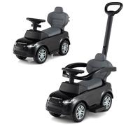 DREAMADE 3 en 1 Porteur Enfants, 12-36 Mois, Voiture à Pousser & Poussette & Trotteur avec Barre de Poussée Amovible, Arceau de Sécurité, Espace de Rangement Caché (Noir)