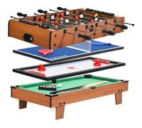 DREAMADE 4 en 1 Table de Jeux Football en Bois, Hockey, Ping-Pong et Billard, pour Enfants et Adultes, 81,5 x 43 x 29,5 CM