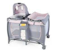 DREAMADE 5 en 1 Lit Parapluie Bébé 0-3 Ans, Lit Cododo Pliable avec Matelas 106 x 74 x 74 cm Table à Langer et Berceau, Jouets Suspendus, Boîte à Musique et Sac de Transport (Gris)