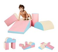 DREAMADE 5PCS Module de Motricité, Parcours Motricité Bébé en PU à Base d'eau & EPE, Jeut d'Éducation pour Enfants d'Âge Préscolaire, Convient à Maternelle, Maison