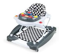 DREAMADE 6 en 1 Trotteur Pliable Bébé avec 3 Hauteur Réglable Trotteur Marche Garçon Fille 7-14 Mois avec Musique&Siège Amovible,Chariot de Marche Charge 12 KG (Gris)