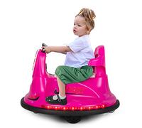 DREAMADE 6 V Auto-tamponneuse Électrique Enfant avec 2 Modes Conduite, Musique, Ceinture Sécurité Réglable, Lumières LED, Rotation à 360°, Fonction de Démarrage Lent, 3 Ans+ (Rose)