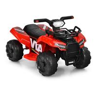 DREAMADE 6 V Quad pour Enfant 18-36 Mois, Voiture Électrique avec Roues Résistants, Charge Max. 20KG, Musique et Klaxon, Coussin en Plastique et Réglage du Volume (Rouge)