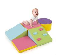DREAMADE 6PCS Parcours de Motricité Bebe en Mousse EPE, Bloc de Construction avec Housse, Jeux d’Escalade D’intérieur pour Enfants de 1+ an (Multicolore)