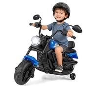 DREAMADE 6V Moto Électrique pour Enfants 3+ Ans, Voiture avec Roues Stabilisatrices & Phare & Musique, Vitesse Haute/Basse, Démarrage Doux, 79 x 58 x 56 cm, Charge Max. 30 kg (Bleu Roi)