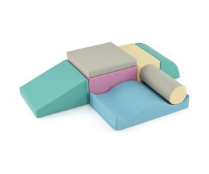 DREAMADE 7 PCS Blocs de Construction pour Enfants Souples et Colorés en Mousse, Modules de Motricité, Jouet d'apprentissage Créatif Convertible, pour Maison, Crèche, Écoles Maternelles (7PCS-Macaron)