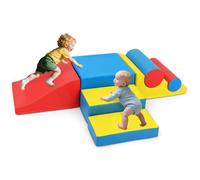 DREAMADE 7 PCS Parcours Motricité Bébé, Blocs de Construction en Mousse Doux avec Surface Imperméable, Base Antidérapante