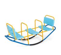 DREAMADE Balançoire à Bascule en Métal pour Enfant 3-8 Ans, Bascule avec 3 Siège, Trébuchet avec Poignées & Dossiers, pour Intérieur & Extérieur, Salon et Cours (Balançoire 3 Places)