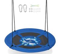 DREAMADE Balançoire Nid d’Oiseau Ronde Ø102CM avec Motif Innovant,Balançoire à Suspendre avec Hauteur Réglable 140-180CM&Quincaillerie,Siège Suspendu Charge 100KG pour Intérieure&Extérieure (Baleine)