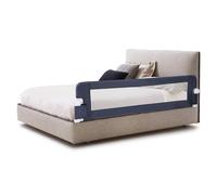 DREAMADE Barrière de Lit Pliable pour Bébé, Barrière de Protection pour Bord de Lit, Rail de Lit Protection pour Enfants, 105CM/120CM/150CMX40CMX42CM, Blanc/Gris/Bleu (Gris, 150 CM)