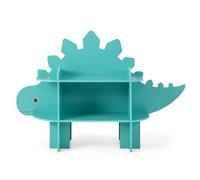 DREAMADE Bibliothèque Enfants à 2 Niveaux Étagère à Livres Enfants en Forme Dinosaure avec Étagères Ouvertes&Dispositif Anti-Basculement Meuble de Rangement pour Jouet Livre (Dinosaure Vert)