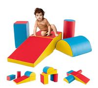 DREAMADE Bloc de Construction en Mousse, Jeux de Construction en PU à Base d'eau et EPE avec 5 Pièces pour Bébés, Éducation Enfants d'Âge Préscolaire de Forme Différentes