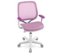 DREAMADE Chaise de Bureau Ergonomique Enfant 6-15Ans,Siège de Bureau à roulettes avec Hauteur Réglable&Dossier en Maille Respirante&Verrouillage Automatique,Charge 75KG (Violet)
