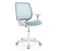 DREAMADE Chaise de Bureau Ergonomique Enfant 6-15Ans, Siège de Bureau à roulettes avec Hauteur Réglable & Dossier en Maille Respirante, Charge 75KG (Bleu)