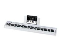 DREAMADE Clavier de Numérique 88 Touches, Clavier de Piano Électrique Portable avec Multiples Sources Audio, MIDI, Pédale, Pupitre, Adaptateur et Batterie Rechargeable (Blanc)