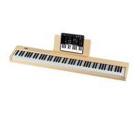 DREAMADE Clavier de Numérique 88 Touches, Clavier de Piano Électrique Portable avec Multiples Sources Audio, MIDI, Pédale, Pupitre, Adaptateur et Batterie Rechargeable (Jaune)