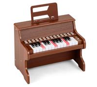 DREAMADE Clavier de Piano Numérique en Bois pour Enfants, Piano à 25 Touches avec Pupitre, Mode d’Apprentissage, Volume & Vitesse Réglables, Fonction d'Enregistrement/Lecture (Marron)
