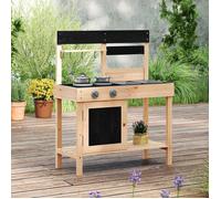 DREAMADE Ensemble de Jouet de Cuisine avec Évier Amovible et Tableaux Noirs Créatifs, Cuisinière et Ustensiles de Cuisine
