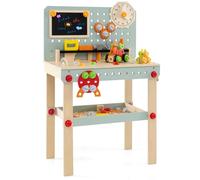 DREAMADE Jouet Bricolage Enfant, Établi à Outils en Bois, Jouet en Bois Établi du Bricoleur avec 61 Accessoires pour 3+ Ans