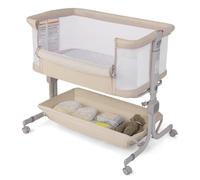 DREAMADE Lit Bébé Cododo avec Matelas,Berceau Inclinable Bébé 0-6Mois avec 6 Hauteurs&4 Roues Verrouillables&Sac de Transport,Lit d'enfant Inclinable Nourrissons (Beige,87x63x85CM)