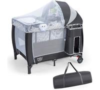 DREAMADE Lit de Bébé Pliable avec Matelas, ensemble Lit de bébé, Lit de Voyage pour Bébé de 0-36 mois avec 1 Sac de Transport, Gris