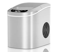 DREAMADE Machine à Glaçons avec Réservoir d'Eau 2,2L Taille de Glaçon en Option, 9 Glaçons en 6-13 Minutes, 12KG de Glace par Jour pour la famille 24,2 x 35,8 x 32,8CM (Argent)