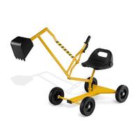 DREAMADE Pelle à Sable pour Enfants, Jouet pour Bac à Sable avec Commandes à Deux Mains et Pelle Flexible, Siège Pivotant, 4 Roues, Excavatrice de Chantier d'Extérieur pour 3 Ans+