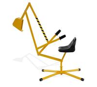 DREAMADE Pelleteuse pour Enfants, Jouet de Bac à Sable en Métal avec Siège Rotatif à 360°, Grue Excavatrice d'Extérieur, Jaune