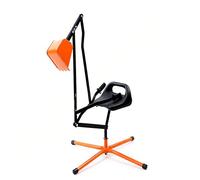 DREAMADE Pelleteuse pour Enfants, Jouet de Bac à Sable en Métal avec Siège Rotatif à 360°, Pelle Flexible, Grue Excavatrice d'Extérieur pour pour Terre, Neige, Plage (Orange,Base X)